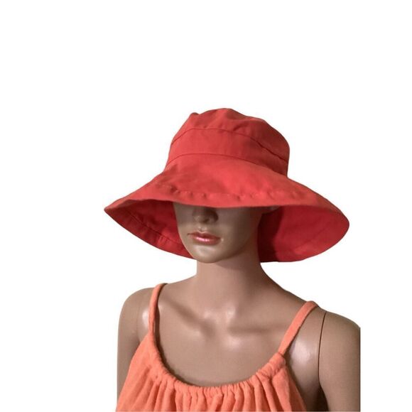 Cotton Up Turned Large Brimmed Sun Hat - Picture 1 of 6